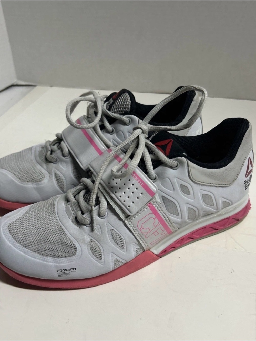 Reebok CrossFit CF-74 White Pink Gym Lifting Powerbax Sneakers Womens 7.5